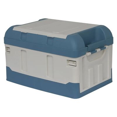 Caja Almacenamiento Plegable Organizador Con Tapa 41 Litros Azul/Blanco