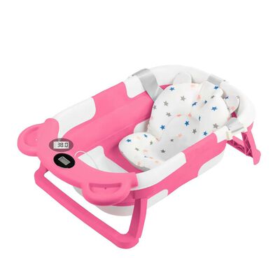 Ba&ntilde;era Tina Bebe Con Coj&iacute;n 2pz ROSA BLANCO