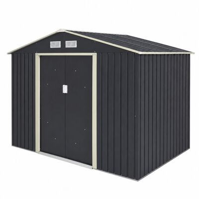 Bodega Cobertizo Exterior Ultra de Metal 277 x 195 x 203 cm Color Gris Oscuro