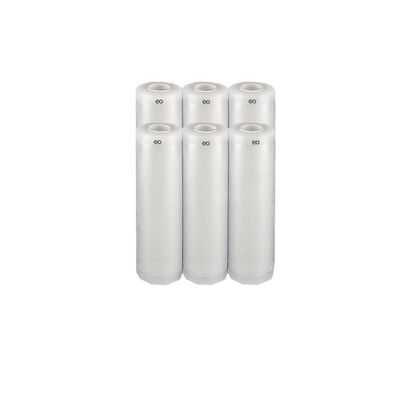 Kit 6 Rollos Bolsas Alimentos Sellado Al Vac&iacute;o 28cm * 300cm