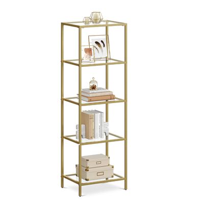 Estante VASAGLE de 5 niveles de vidrio templado dorado MLGT029A01