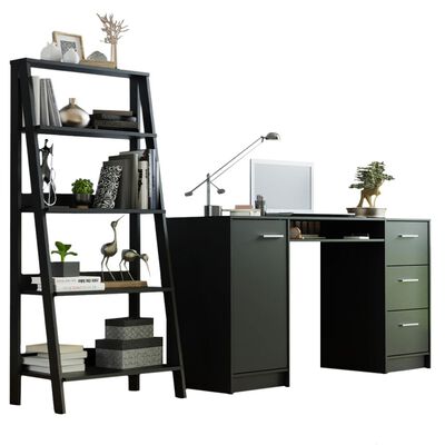 Escritorio Madesa Alaska Con Estanter&iacute;a Escalera Negro