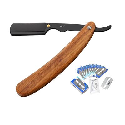 Kit De Barberia Porta Navaja Barbero De Madera y 30 Navajas