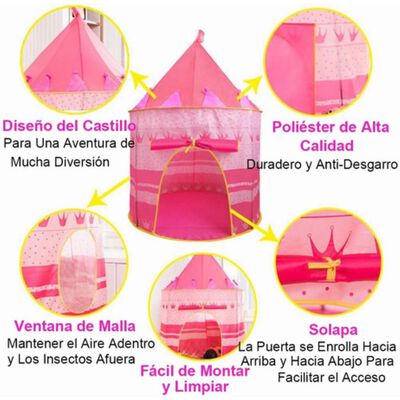 Tienda De Campa&ntilde;a Infantil Rosa 104x135