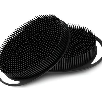 Esponja Ba&ntilde;o Cepillo Esponja Corporal De Silic&oacute;n Exfoliante Negro