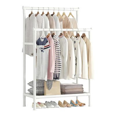 Perchero Doble Barra Met&aacute;lico Para Ropa Blanco de 146 cm 09-Blanco