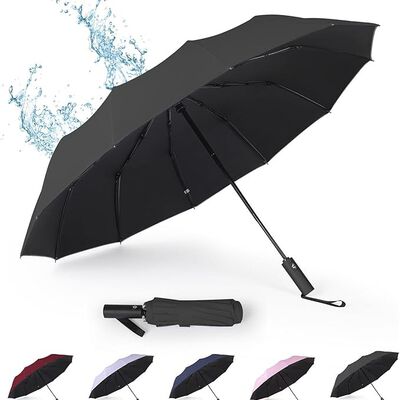 TERPORT Paraguas Plegable de la luvia y Sombrilla de protecci&oacute;n UV, Paraguas Plegable de bot&oacute;n de apertura y cierre autom&aacute;tico, Paraguas con 12 varillas, Ligero y compacto para usar de una sola mano, para hombres y mujeres.