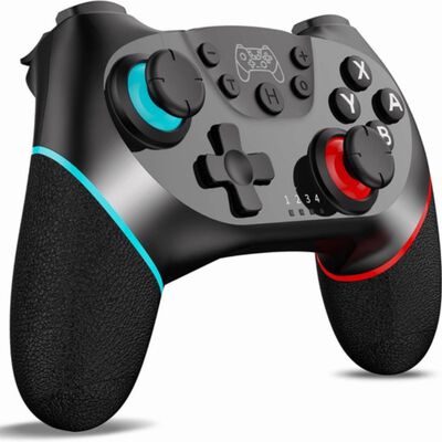 Control Inal&aacute;mbrico Mando Para Nintendo Switch Negro Azul Rojo