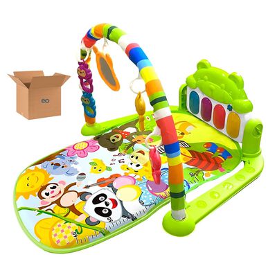 Gimnasio Para Beb&eacute;s Piano Musical Tapete De Juegos Pataditas Verde/Selva