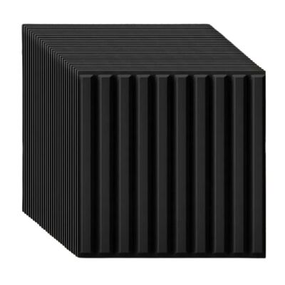 Paneles Decorativo Pared 3d Pvc Hogar 20pzas Con Pegamento Color Negro