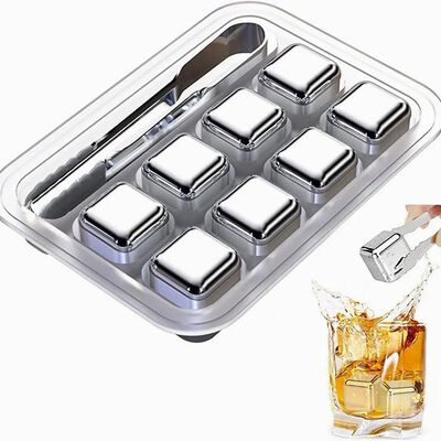 Kit Cubos De Hielo Acero Inoxidable 8 Pzs