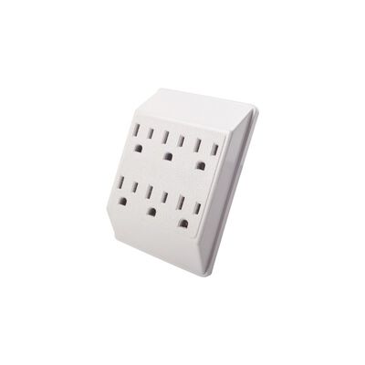 Multicontacto De Pared 6 Tomas 127vca L-t-n 15a Max Surtek