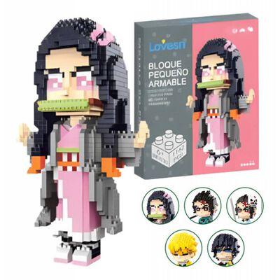 Figura Demon Slayer Kimetsu No Yaiba Figura De Bloques Armables 3d Cosplay Mini Building para ni&ntilde;os