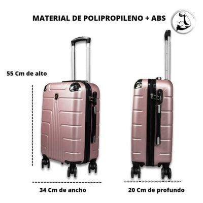 Maleta Para 10 Kg Cabina C/candado De Seguridad Doble Llanta Rosa