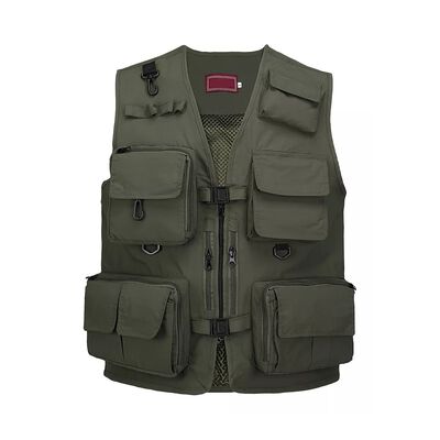 Chaleco De Fotograf&iacute;a De Pesca Verano Multibolsillos Secado Army Green M