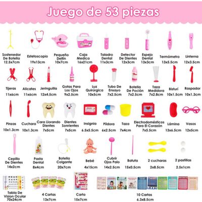 53 Piezas Kit De M&eacute;dico De Juguete Rol Para Ni&ntilde;o Con Caja