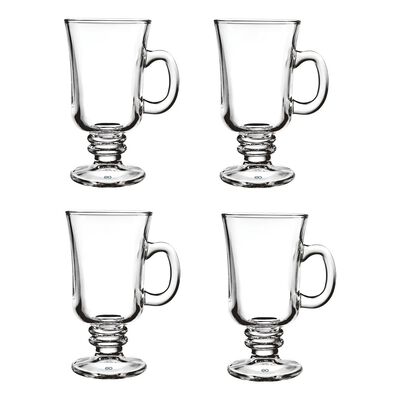 4 Taza Tarro De Vidrio Caf&eacute; Capuchino 251ml Transparente