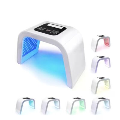 M&aacute;quina Facial Led 7 Colores Para Cara Y Cuello Cosm&eacute;tico Modelo Blanco