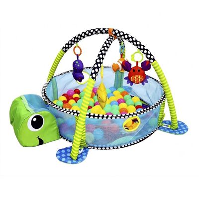Gimnasio Para Bebe Tapete Pelotas Tortuga Actividades Ni&ntilde;os Verde