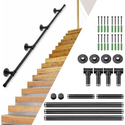 Barandal Escalera Pasamanos Barra Soporte Seguridad Pared 3m