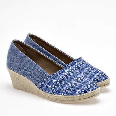 SANDALIA PLATAFORMA 7 CM LAMBERS & SHEEPS PARA MUJER EN CURRY COLOR AZUL 333