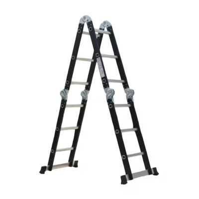Escalera Multiposiciones De Aluminio 4x3 Plegable Modelo Negro