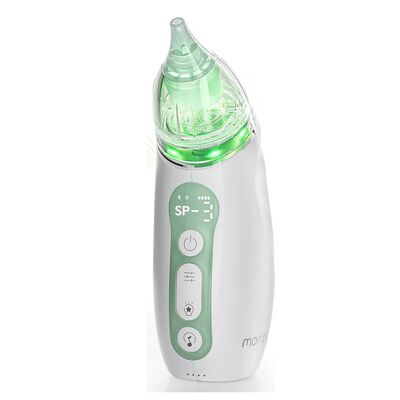 Aspirador Nasal El&eacute;ctrico Para Beb&eacute;s Port&aacute;til Verde con Blanco