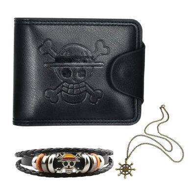 Cartera De One Piece Luffy Anime Alta Calidad negra