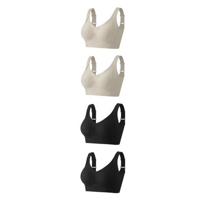 Brassieres Push-up Sin Varillas 2 negro 2 piel Talla L 4 Piezas