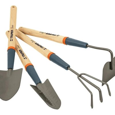Juego Herramientas Jardin 4 Pz Cuchara Azadon Cultivador
