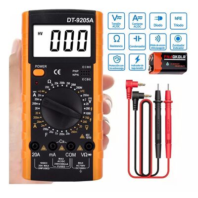 Multimetro Professional Digital Lcd Port&aacute;til Ac/dc Amarillo