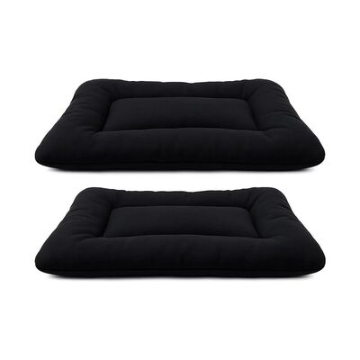 Camas Para Perro Y Gato Medianas Lavables Tela Polar 2 Piezas Negro