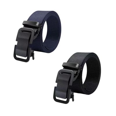 Cinturones Ajustable Calidad 2 Piezas Color Negro-Azul Unitalla