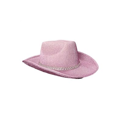 Sombrero Vaquero Glitter Rosa Unitalla