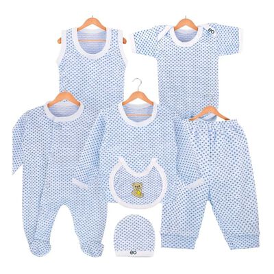 Set De Bienvenida Para Reci&eacute;n Nacido (7 Piezas) 0-3 meses Azul