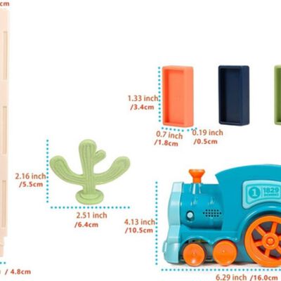 Juego Para Ni&ntilde;os Tren Domin&oacute; Veh&iacute;culos 60pz Multicolor