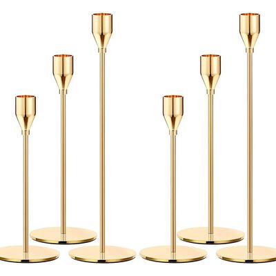 6pcs Candelabro Metal Adorno Portavela Boda Decoration Mesa