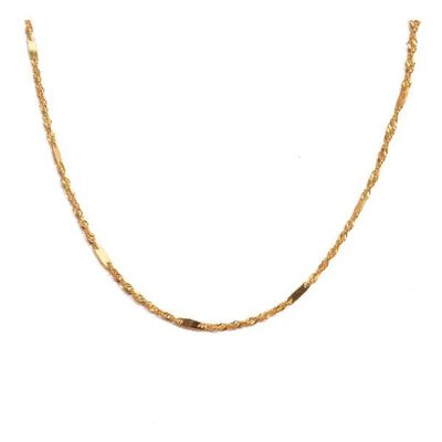 CADENA SINGAPUR 45 CM CALIBRE 1 MM ORO DORADO 14 KILATES