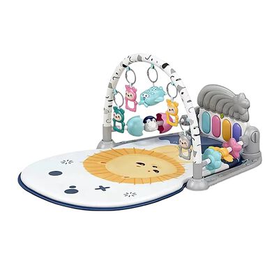 Gimnasio Para Bebe Gimnasio Acolchado Tapete Ni&ntilde;o Con Piano sol azul