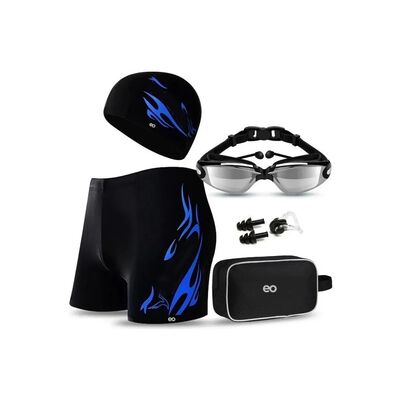 Kit De Gafas De Nataci&oacute;n y Traje De Ba&ntilde;o 5 En 1 Azul Talla XL
