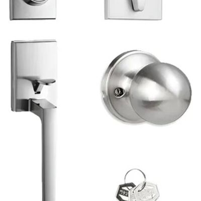 Juego Cerradura Puerta Manija De Puerta De Servicio Plata