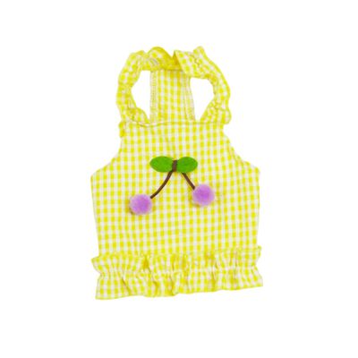 Vestido Cuadros Amarillo Cerezas Talla L Maypet
