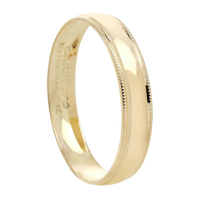 Argolla Cl&aacute;sica Oro Amarillo 14K 4mm Enamoro