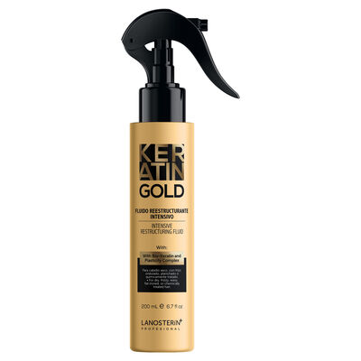 Keratin Gold Fluido Reestructurante Intensivo Para Cabello Seco 200 Ml