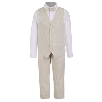 Coordinado 3 Piezas Oscar Collection Rayas Kaki con Mo&ntilde;o para Ni&ntilde;o