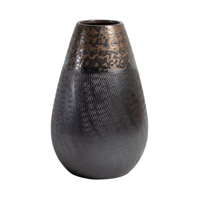 Vasija Vintage Home en Cer&aacute;mica Bronze Waves