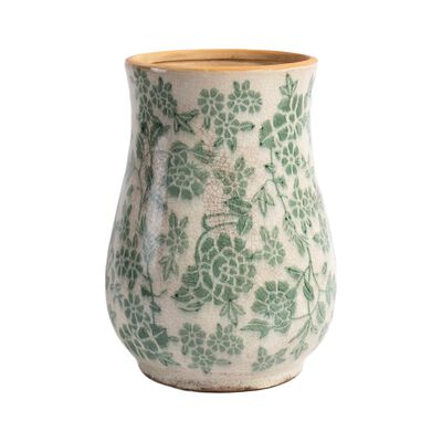 Vasija Vintage Home en Cer&aacute;mica Miriam Aqua