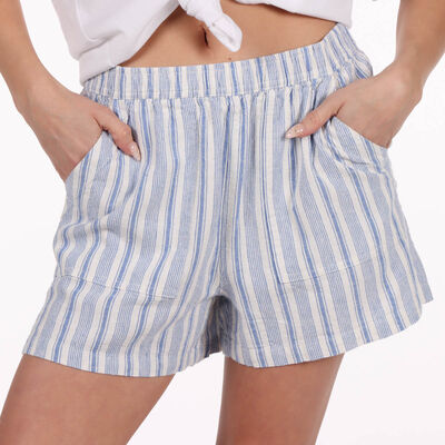 Short de Lino con Rayas para Playa Lifestyler para Mujer