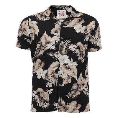 Camisa Estampado Flores Manga Corta Fukka para Hombre Plus