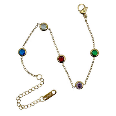 Pulsera Multi Cristales Colores Aktuales Para Mujer
